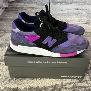 Used New Balance 998 Purple Black Mens 11